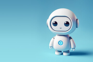 Ai assistant, chat bot on blue background, 3d style illustration - 762322636