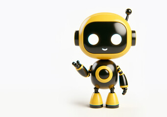 Ai assistant, yellow black chat bot on white background, 3d style illustration - 762322666