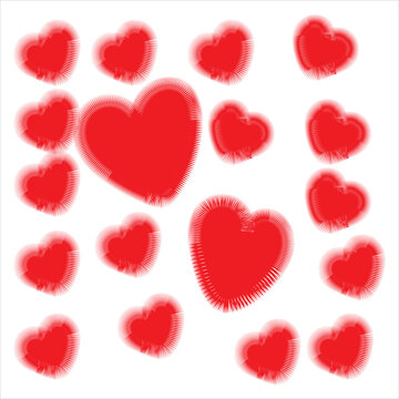 Red heart Background Design.   isolated on white background.