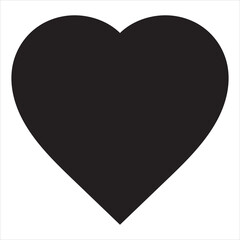 Black heart icon vector.  isolated on white background.