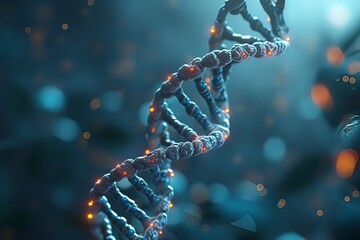 Deoxyribonucleic acid model. AI technology generated image