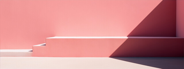3D rendering minimal abstract geometric podium pink pastel colors - obrazy, fototapety, plakaty