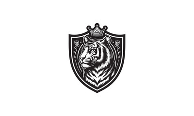 tiger head shield | tiger shield vector image tiger shield vectorize image tiger shield illustration