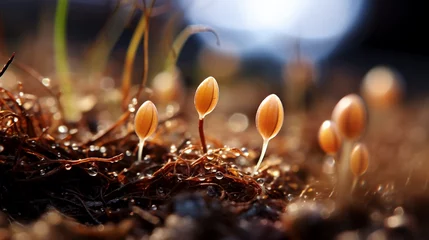 Fotobehang macro photo of growing seed © Erzsbet