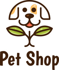 Pet shop logo, animal logo for veterinary hospital vector illustration