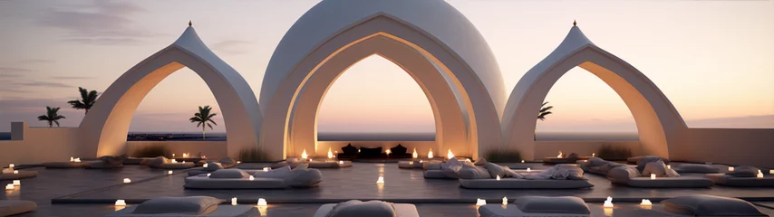 Foto op Canvas 3D rendering of a luxury resort with a middle eastern theme © lyndaahram