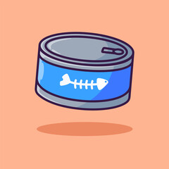 Canned Fish For Cat Cartoon Vector Icon Illustration Animal Object Icon Premium Vector