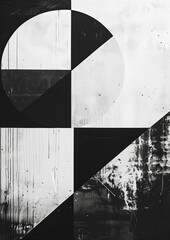 Scandinavian Geometric Art Poster in Black and White