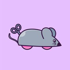 Mouse Robotic Toy Cat Cartoon Vector Icon Illustration Animal Object Icon Premium Vector