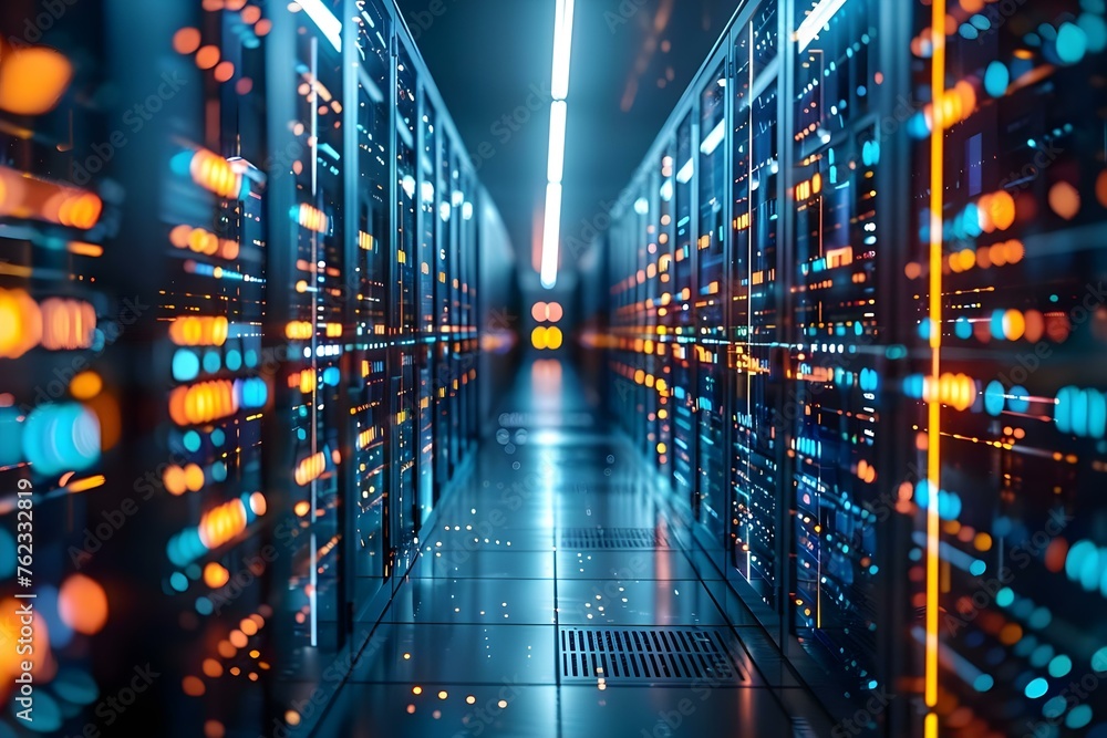 Poster Cuttingedge technology advances powering global networks with secure and reliable data storage. Concept Data Security, Cloud Computing, Network Infrastructure, Emerging Technologies