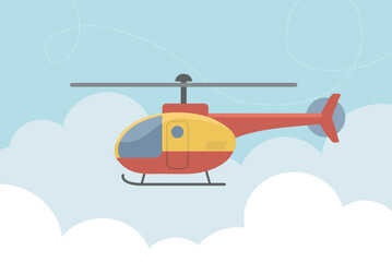 Helicopter aircraft vehicle flying in the sky. - 762332857