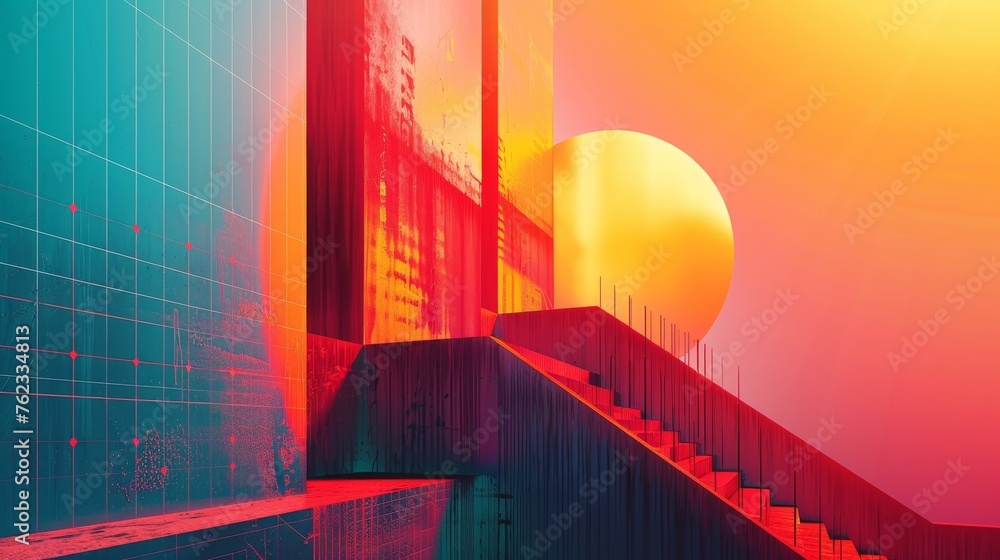 Poster metrics and indicators charting an upward trajectory