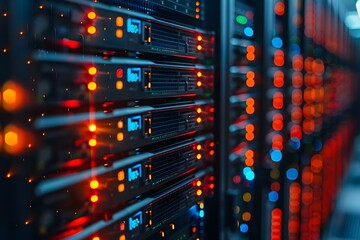 Enhancing data management systems through server virtualization for improved digital performance. Concept Data Management, Server Virtualization, Digital Performance, System Enhancement, IT Solutions