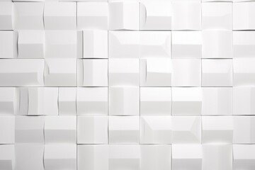 A wall of white cubes. Suitable for architecture and design projects