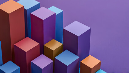 Abstract 3D Render Colorful Geometric Shapes Wallpaper