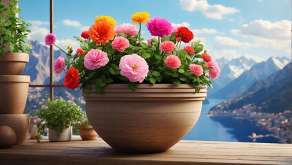beautiful flower in a pot