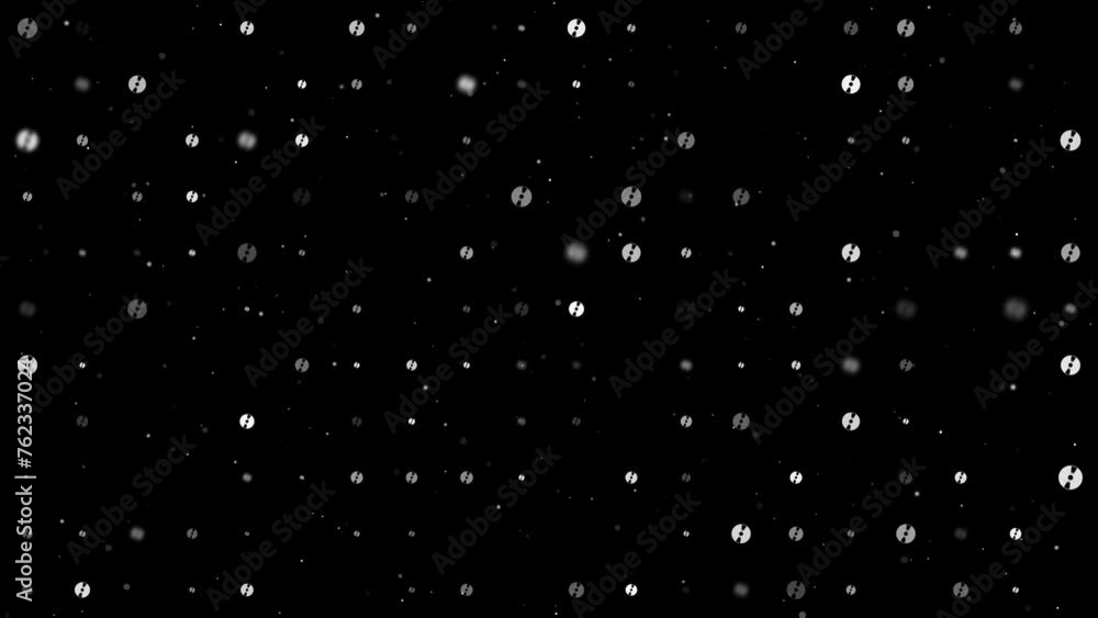 Poster template animation of evenly spaced cd symbols of different sizes and opacity. animation of transpar