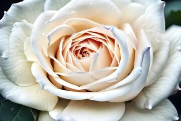 An enchanting composition showcasing the elegance of a white rose and its soft petals, realistically captured in