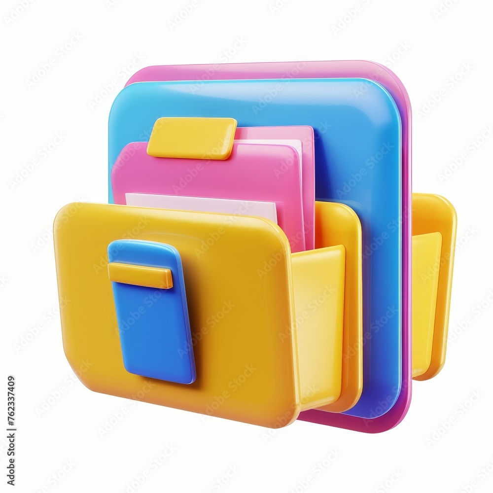 Poster a 3d modern illustration showing a file transfer concept. a folder with documents and files being tr