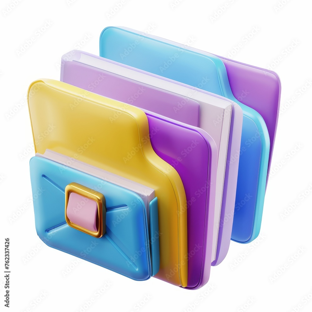 Poster illustration of file transfer concept with two folders with documents and files. 3d modern illustrat