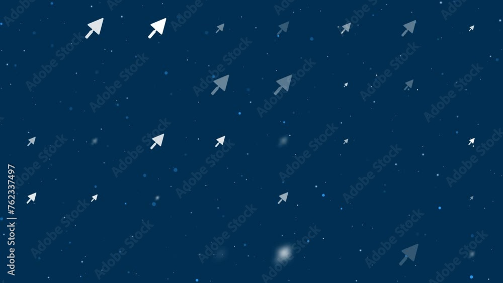 Poster template animation of evenly spaced trowel symbols of different sizes and opacity. animation of tran