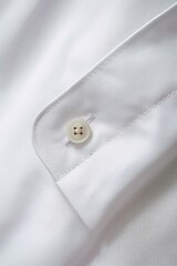 A detailed shot of a button on a white shirt. Suitable for fashion or clothing concepts - obrazy, fototapety, plakaty