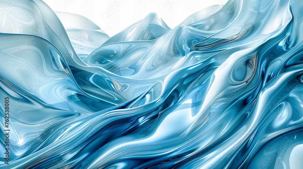 Poster smooth blue wave design, abstract and modern background with flowing curves and artistic texture