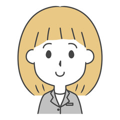 スーツを着た女性　上半身　イラスト