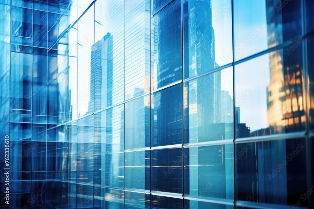 Poster urban landscape seen through transparent barrier. suitable for architectural and urban design concep