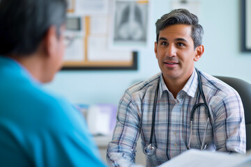 Scenes of a man visiting a healthcare professional to address liver and gallbladder pain, promoting the importance of timely medical consultations. 