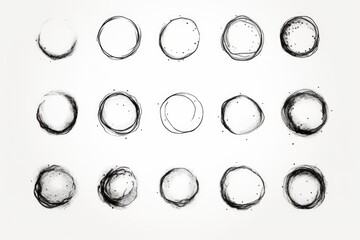 Abstract ink circles on a white background. Ideal for artistic projects - obrazy, fototapety, plakaty