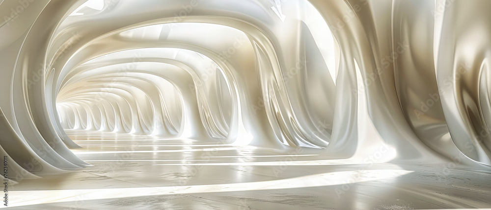 Poster soft white texture, abstract and clean background with light wave pattern, luxury and elegant design