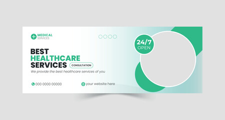 Medical health care Facebook banner design template, Medical web banner design ads, Facebook cover design. Medical cover design.