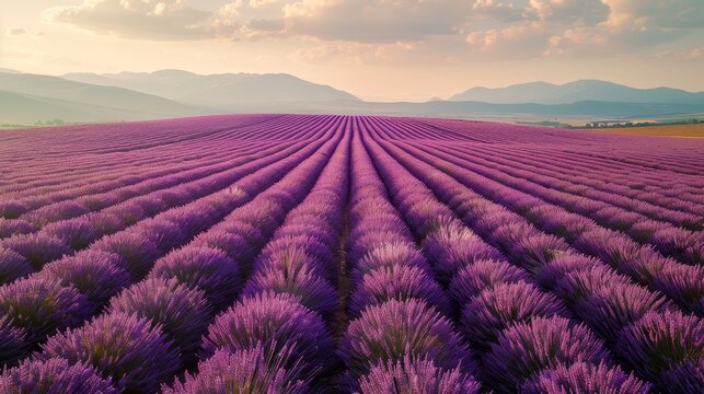Blooming field lavender (Lavandula Angustifolia)