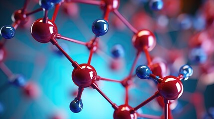 A close up image of red and blue spheres. Suitable for various design projects