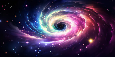 Colorful Space Galaxy with Stars and Nebula in vivid colors