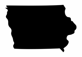 Iowa State silhouette map - obrazy, fototapety, plakaty