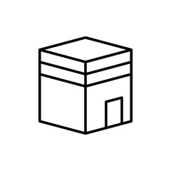 Kaaba outline icons, minimalist vector illustration ,simple transparent graphic element .Isolated on white background