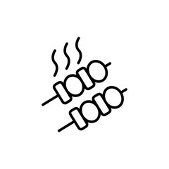 Barbeque outline icons, minimalist vector illustration ,simple transparent graphic element .Isolated on white background