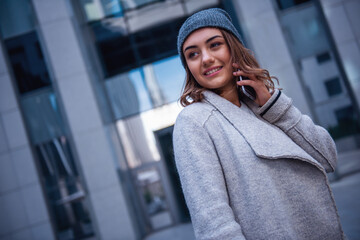 Beautiful girl in the city