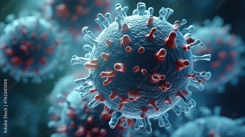 Poster detailed image of a corona cell. suitable for scientific projects