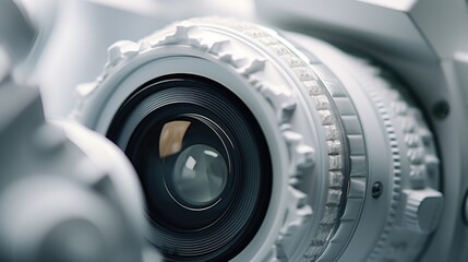 Detailed view of a camera lens, ideal for photography concepts - obrazy, fototapety, plakaty