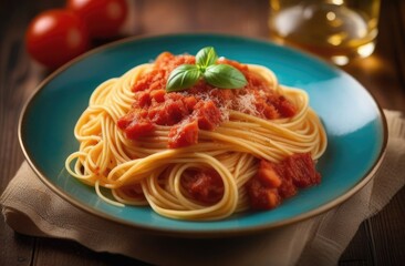 Italian spaghetti on a plate