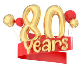 Happy 80th birthday gold balloon