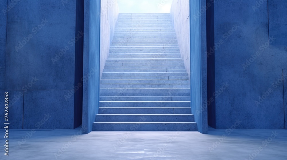 Poster stairs leading up to an open door, suitable for various concepts and themes