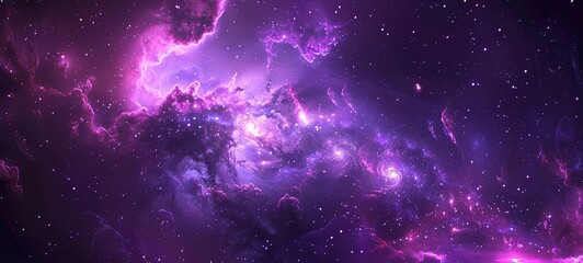 Obraz na płótnie Canvas Neon illustration of purple pink galaxy. photo of the galaxy. generative ai