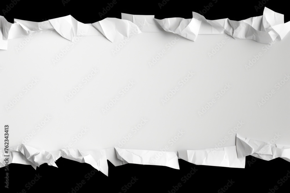 Poster A piece of torn paper on a black background. Ideal for adding text or graphics
