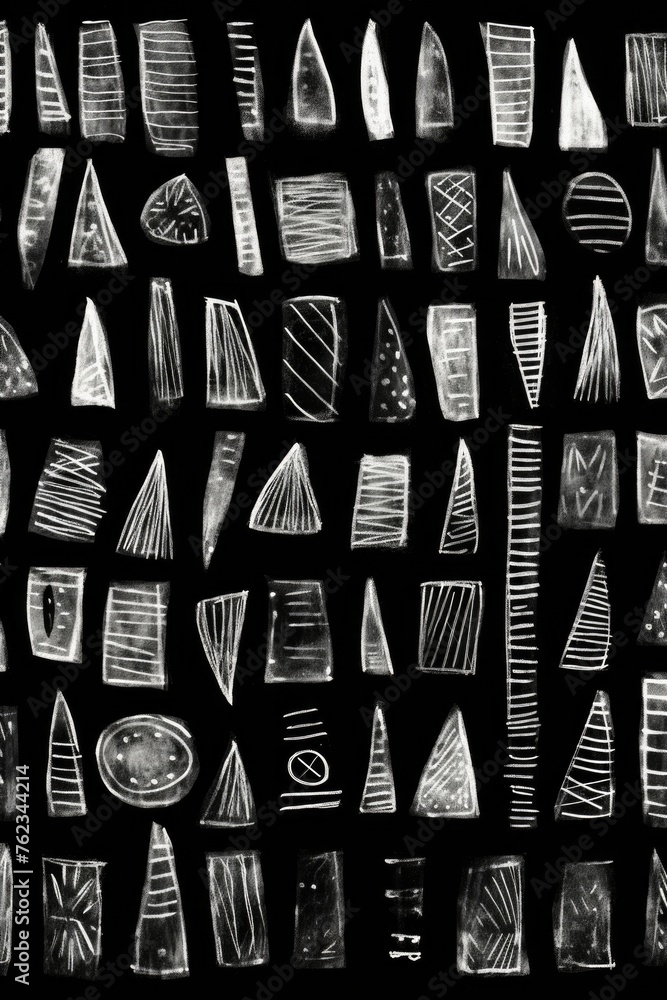 Poster abstract black and white photo of various shapes. suitable for graphic design projects