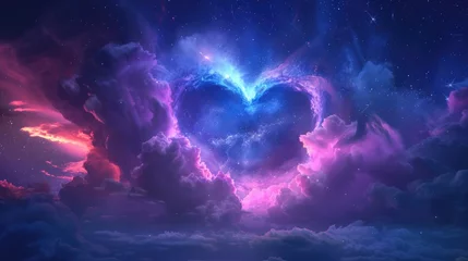 Muurstickers Iridescent cosmic cloud galaxy heart © Pungu x