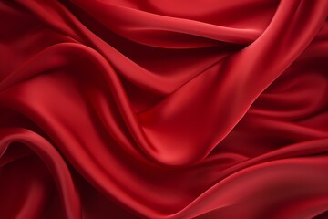 Obraz premium Luxurious Red silk background. Satin fabric. Generate Ai